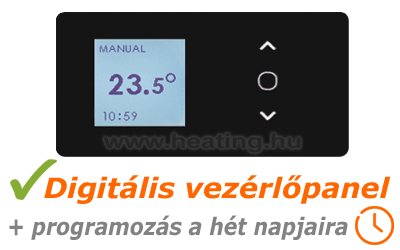 A Thermor Evidence 3 HD elektromos radiátor programozással a hét napjaira.