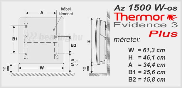 Az 1500 W-os Evidence 3 Plus elektromos radiátor kis méretű, mégis hatékony.