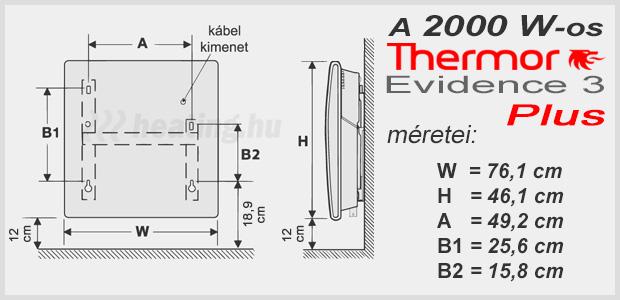 A 2000 W-os Evidence 3 Plus fűtőpanel kis méretű, de hatékony fűtés.