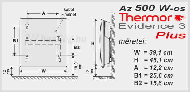 Az 500 W-os Evidence 3 Plus új generációs elektromos radiátor nagyon kis helyen elfér.